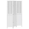 vidaXL Room Divider 3 Panels White Solid Wood Paulownia