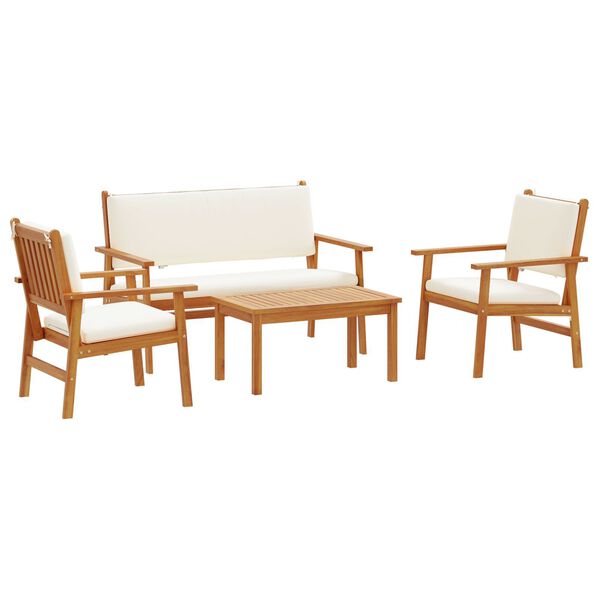 vidaXL 4 Piece Garden Sofa Set with Cushions Solid Wood Acacia