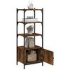 vidaXL Bookcase 3-Tier Smoked Oak 41x30x109.5 cm Engineered Wood