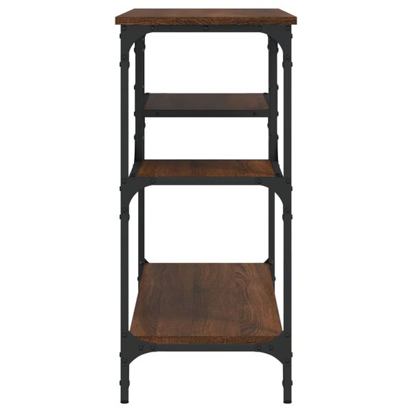 vidaXL Console Table with Shelves Brown Oak 100x35x75 cm