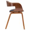 vidaXL Dining Chair Dark Grey Fabric and Bentwood
