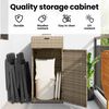 vidaXL Garden Storage Cabinet Beige 55x55x111 cm Poly Rattan