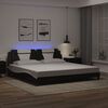 vidaXL Bed Frame "Viana" with LED without Mattress Black and White 193x203 cm