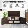 vidaXL Garden Storage Cabinet Brown 110x55x60.5 cm Poly Rattan