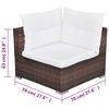 vidaXL 5 Piece Garden Lounge Set with Cushions Poly Rattan Brown
