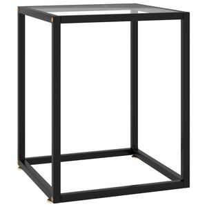vidaXL Coffee Table Black with Tempered Glass 40x40x50 cm