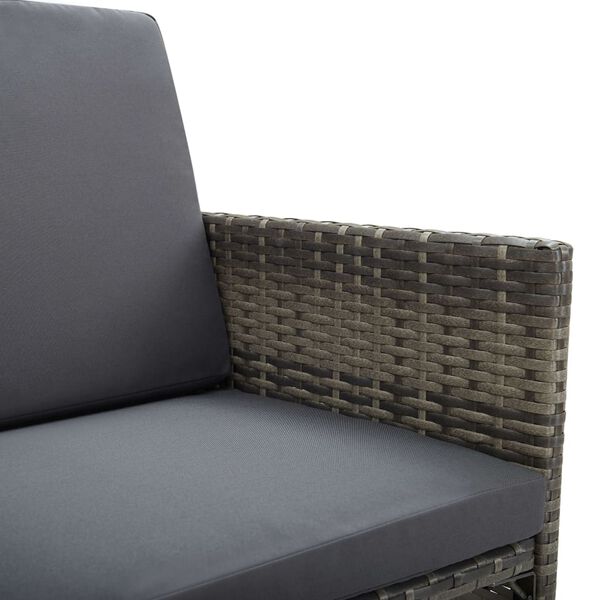 vidaXL Garden Chairs 2 pcs with Cushions Poly Rattan Grey