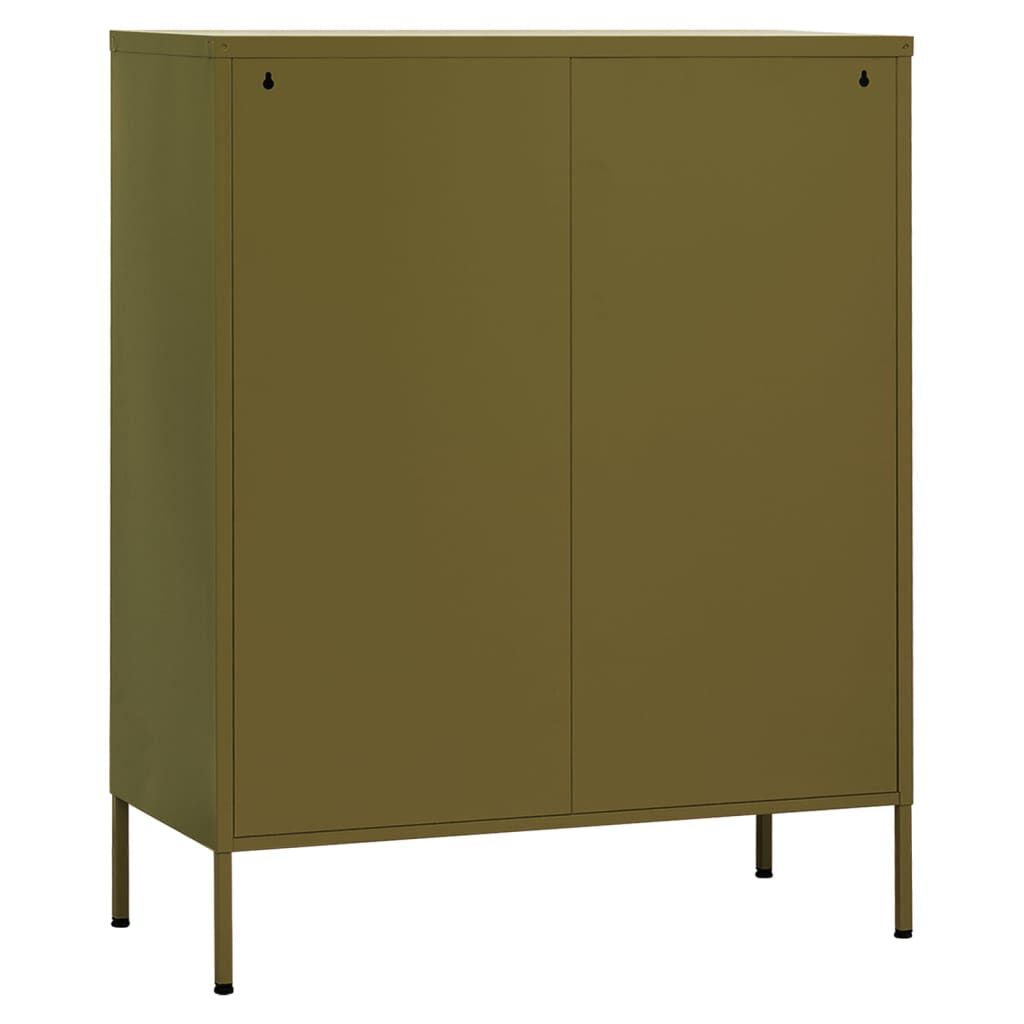 vidaXL Storage Cabinet Olive Green 80x35x101.5 cm Steel