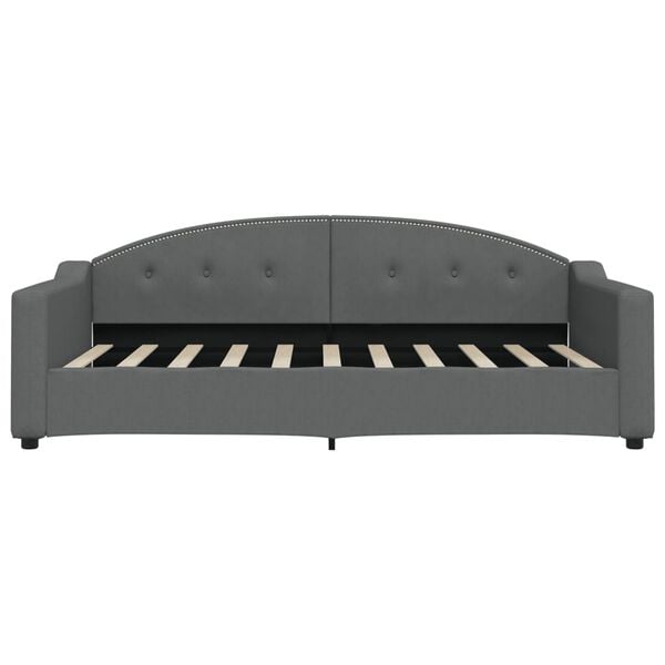 vidaXL Day Bed without Mattress Dark Grey 100x190 cm Fabric