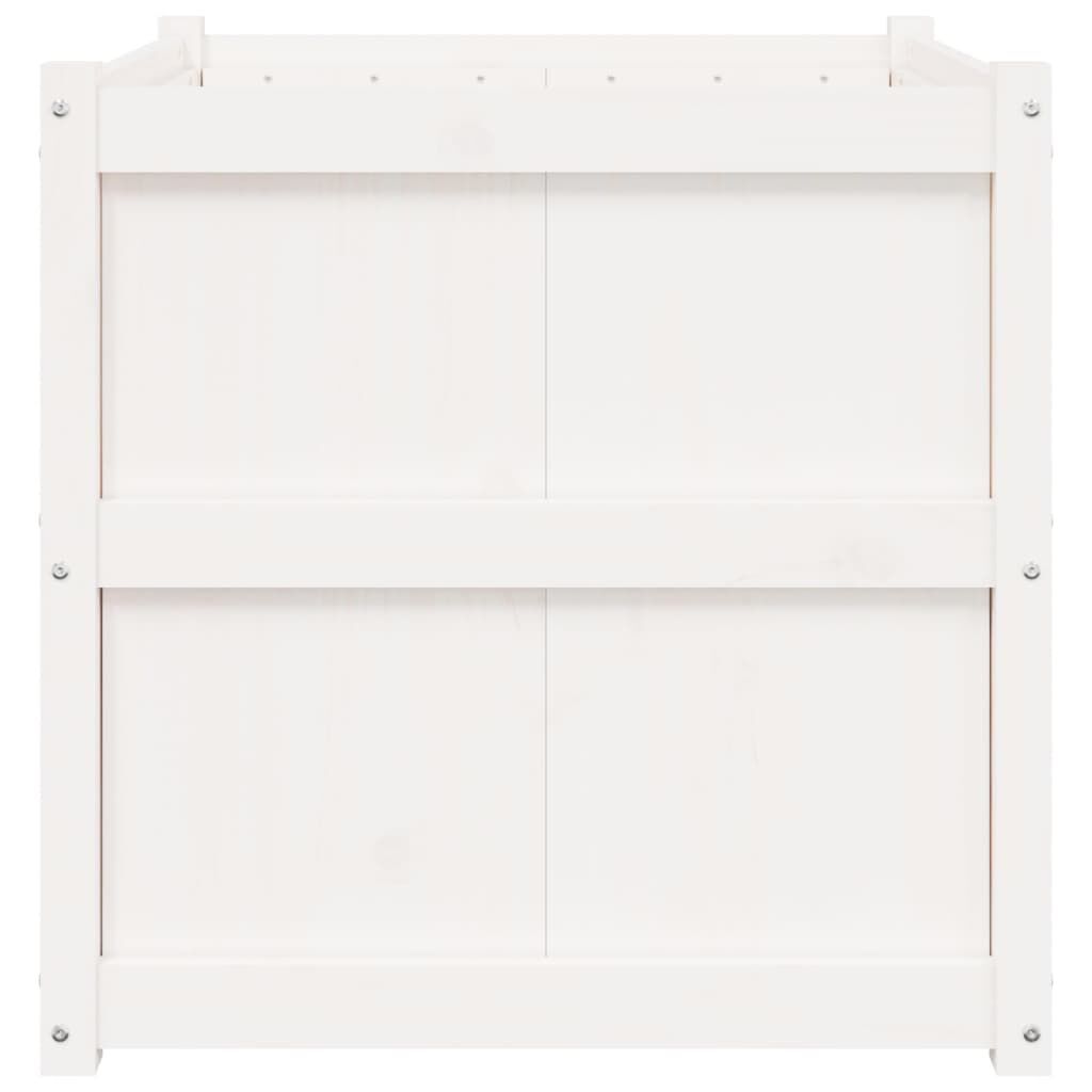 vidaXL Garden Planter White 70x70x70 cm Solid Wood Pine