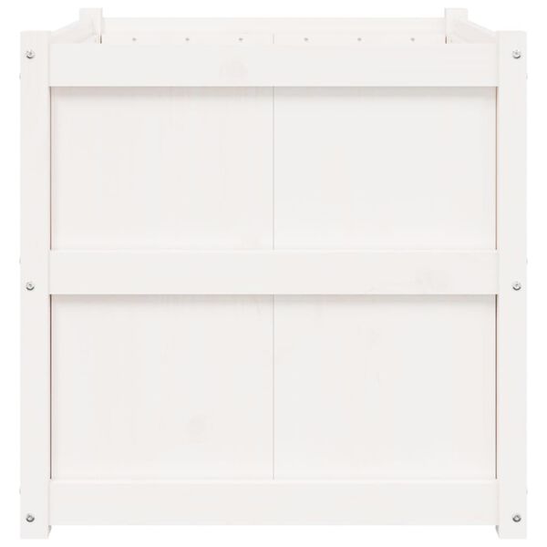 vidaXL Garden Planter White 70x70x70 cm Solid Wood Pine