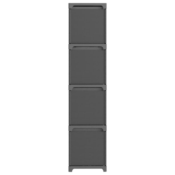 vidaXL 12-Cube Display Shelf with Boxes Grey 103x30x141 cm Fabric