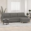 vidaXL 3-Seater Sofa with Footstool Dark Grey 210 cm Fabric