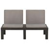 vidaXL 2 Piece Garden Lounge Set with Cushions Plastic Grey
