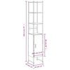 vidaXL Bathroom Cabinet Smoked Oak 33x33x185.5 cm Engineered Wood
