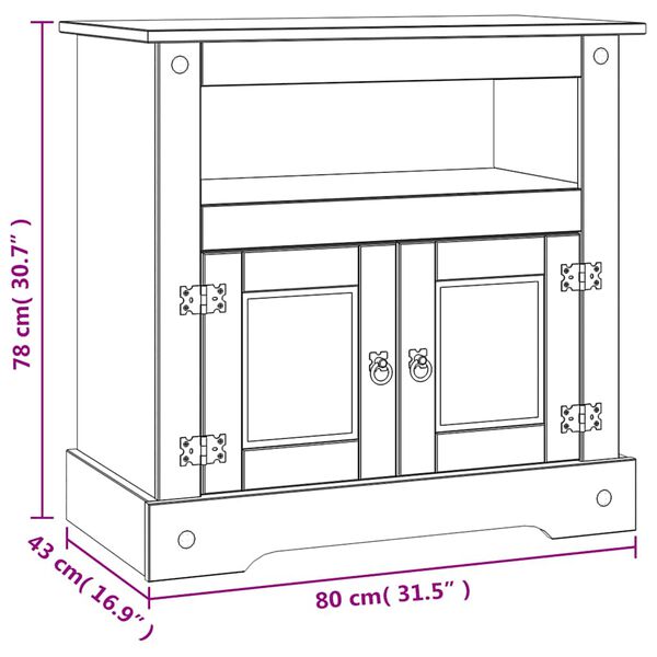 vidaXL TV Cabinet Mexican Pine Corona Range 80x43x78 cm
