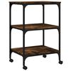 vidaXL Printer Stand 3-Tier Smoked Oak 50x41x75 cm Engineered Wood