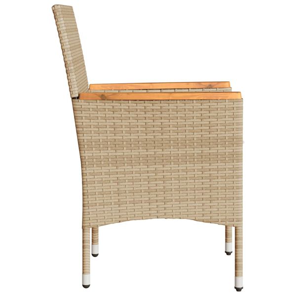 vidaXL Garden Chairs with Cushions 2 pcs Beige Poly Rattan