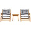 vidaXL Garden Chairs with Table 3 pcs Black and White