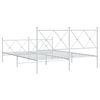 vidaXL Metal Bed Frame without Mattress with Footboard White 150x200cm