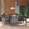 vidaXL 5 Piece Garden Dining Set with Cushions Poly Rattan Grey
