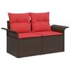 vidaXL Sofa Set with Cushion 5 pcs Brown Poly Rattan