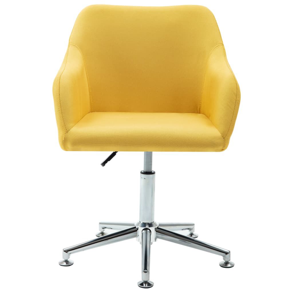 vidaXL Swivel Dining Chair Yellow Fabric