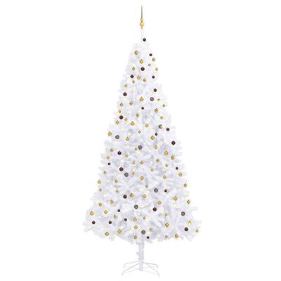 vidaXL Artificial Pre-lit Christmas Tree with Ball Set LEDs 300 cm White