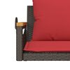 vidaXL Swing Bench with Cushions Brown 109x62x40 cm Poly Rattan