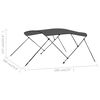 vidaXL 3 Bow Bimini Top Anthracite 183x180x137 cm