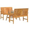 vidaXL Garden Lounge Set 3 pcs Brown Solid Acacia Wood