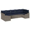 vidaXL Sofa Set with Cushion 7 pcs Grey Poly Rattan