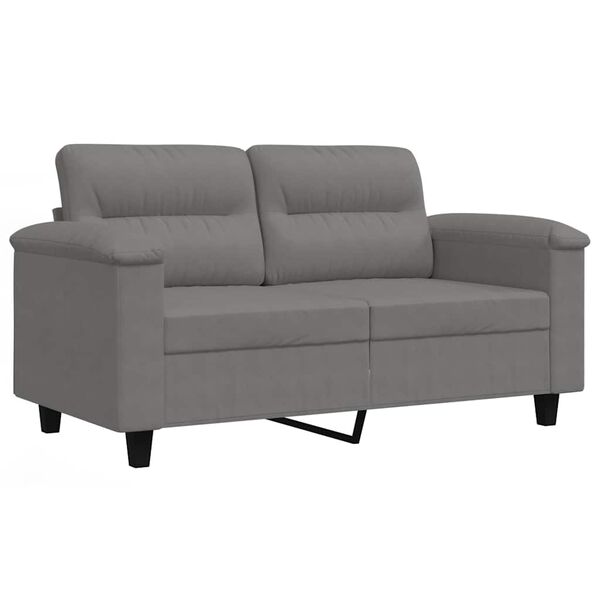 vidaXL 2-Seater Sofa Dark Grey 120 cm Microfibre Fabric