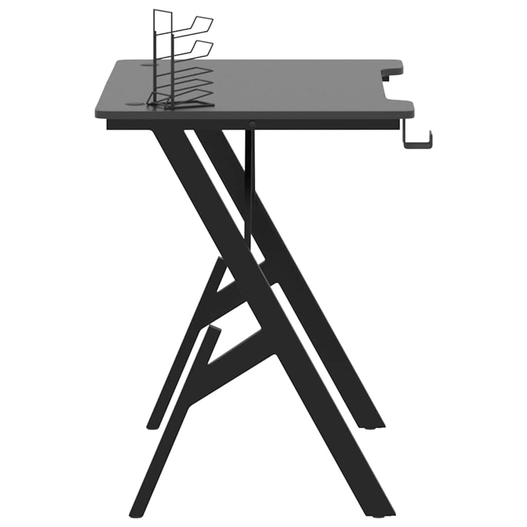 vidaXL Gaming Desk with Y Shape Legs Black 90x60x75 cm
