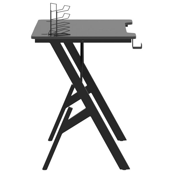 vidaXL Gaming Desk with Y Shape Legs Black 90x60x75 cm