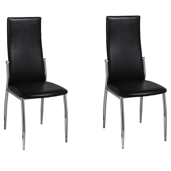 vidaXL Dining Chairs 2 pcs Black Faux Leather