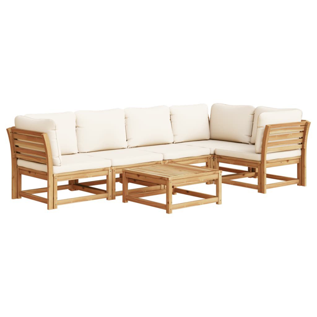 vidaXL 6 Piece Garden Lounge Set with Cushions Solid Wood Acacia