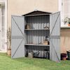 vidaXL Garden Shed Brown 116x45x175 cm Galvanised Steel