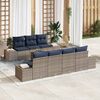 vidaXL Garden Sofa Set with Cushion 8 pcs Grey Poly Rattan