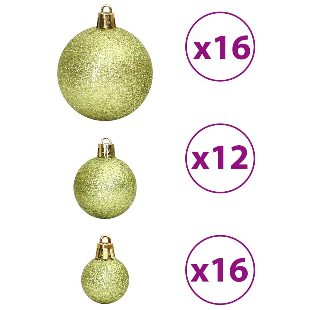 vidaXL Christmas Baubles 100 pcs Light Green 3 / 4 / 6 cm