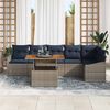 vidaXL Garden Dining Set with Cushion 7 pcs Grey and Navy