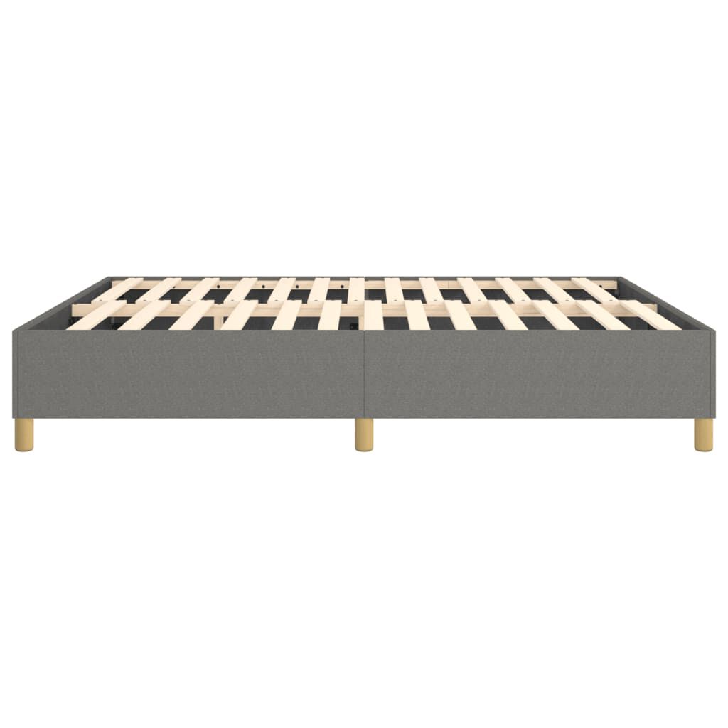 vidaXL Bed Frame without Mattress Dark Grey King Fabric (US Only)