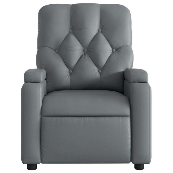vidaXL Electric Massage Recliner Chair Grey Faux Leather