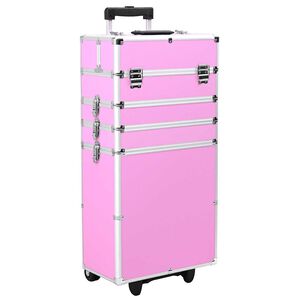 vidaXL Make-up Trolley Aluminium Pink