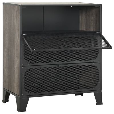 vidaXL Storage Cabinets 2 pcs Grey 72x36x82 cm Metal and MDF