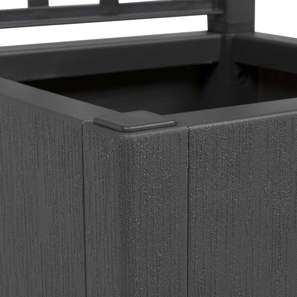 vidaXL Dark Grey Garden Planter with Trellis - 36x36x140 cm