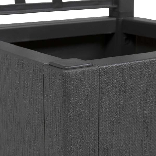 vidaXL Dark Grey Garden Planter with Trellis - 36x36x140 cm
