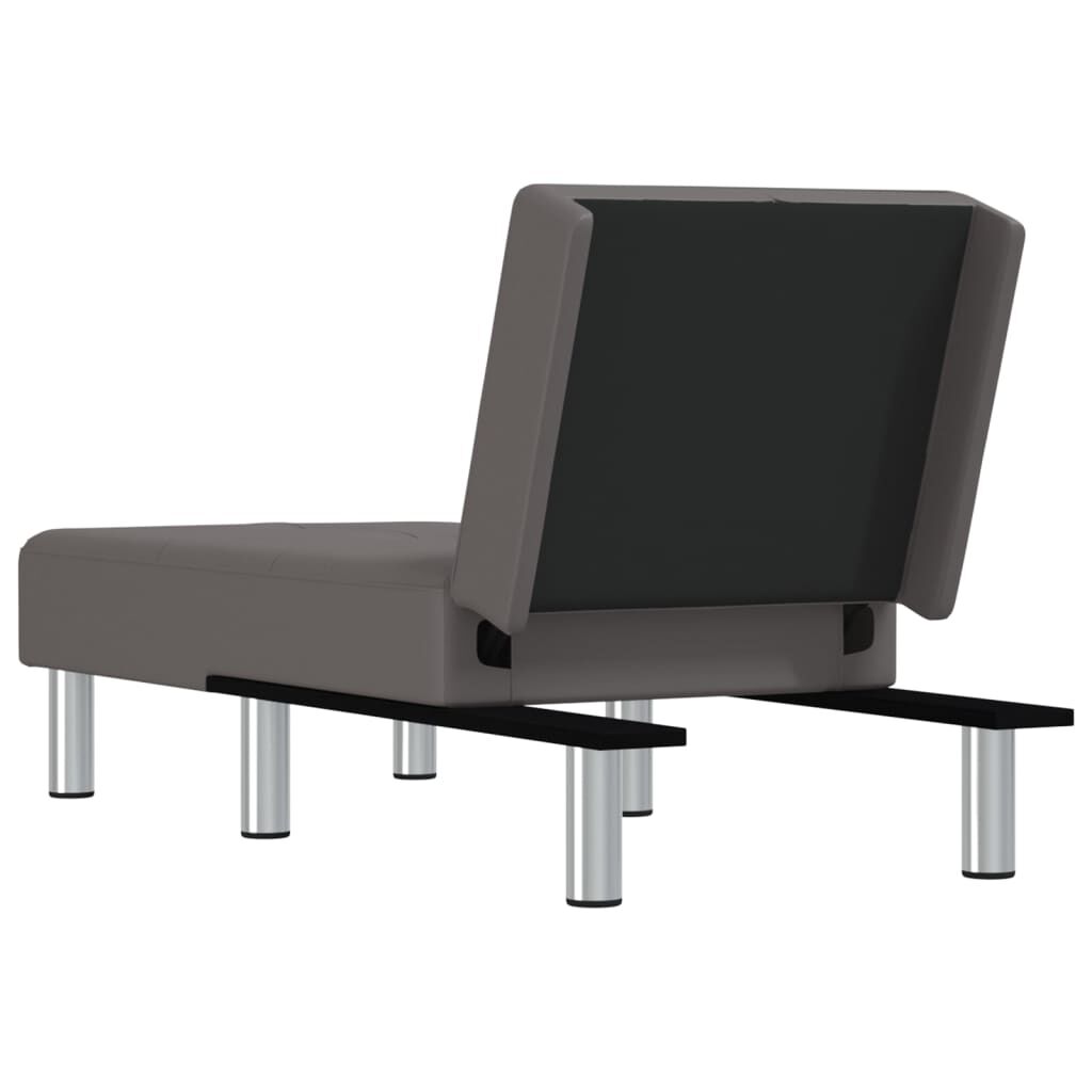 vidaXL Chaise Longue Grey Faux Leather