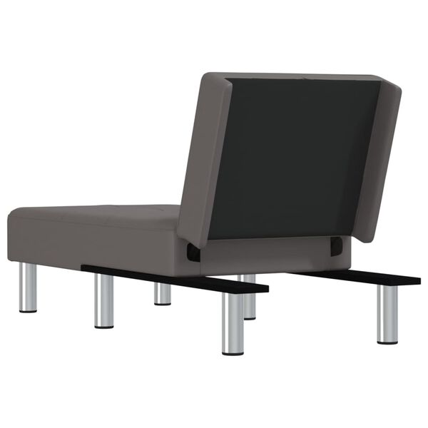 vidaXL Chaise Longue Grey Faux Leather