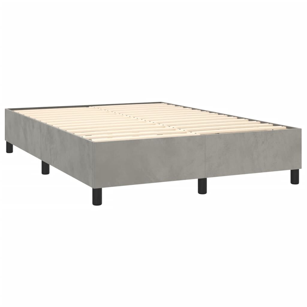 vidaXL Bed Frame without Mattress Light Grey Full Velvet (US Only)